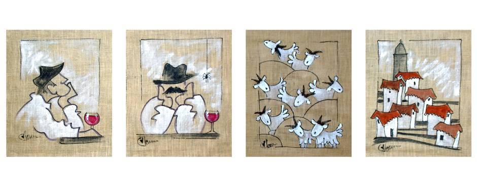 Tableau sur toile de jute