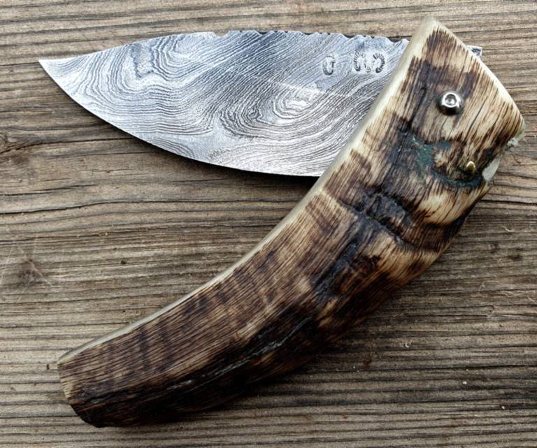 couteau corse martelloni Pliant damas acier 
